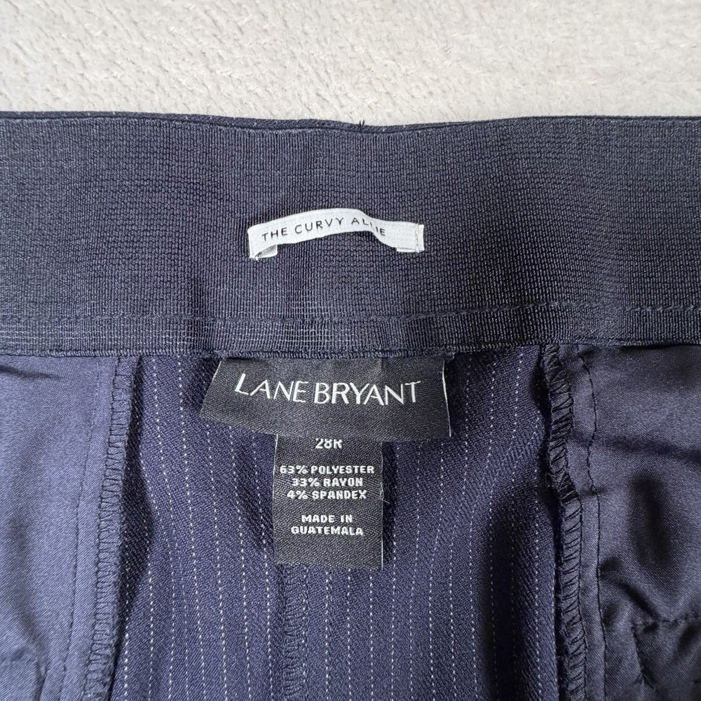 Lane Bryant The Curvy Allie Pants 28R Navy Pinstripe Career Dress Plus Size - Picture 5 of 8